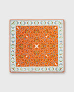 Load image into Gallery viewer, Cotton/Linen Print Pocket Square in Orange/Sky Multi Florals
