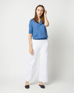 Load image into Gallery viewer, Half-Sleeved Georgina Sweater in Storm Blue Cashmere
