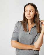 Load image into Gallery viewer, Half-Sleeved Georgina Sweater in Oxford Grey Cashmere
