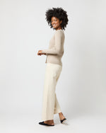 Load image into Gallery viewer, Nia Long-Sleeved Ribbed Cardigan in Latte Cotton/Silk
