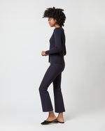 Load image into Gallery viewer, Nia Long-Sleeved Ribbed Cardigan in Navy Cotton/Silk
