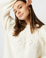 Load image into Gallery viewer, Lacey Sweater in Ivory Organic Cotton/Baby Alpaca
