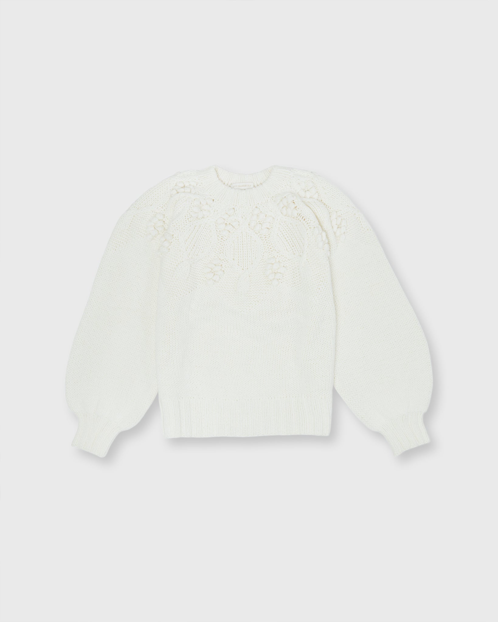 Lacey Sweater in Ivory Organic Cotton/Baby Alpaca