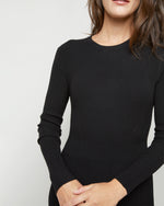Load image into Gallery viewer, Adeline Crewneck Dress in Black Techno Yarn
