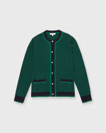 Load image into Gallery viewer, Katie Cardigan in Green/Navy Cotton/Cashmere
