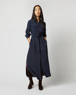 Load image into Gallery viewer, Hannah Dress in Navy Silk Crepe de Chine
