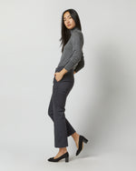 Load image into Gallery viewer, Bella Flare Pant in Navy Stretch Sateen
