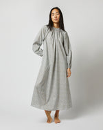 Load image into Gallery viewer, Long-Sleeved Lucy Nightdress in Aqua/White/Yellow Floriana Liberty Fabric
