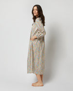 Load image into Gallery viewer, Long-Sleeved Lucy Nightdress in Pale Yellow/Orange/Blue Joanna Louise Liberty Fabric

