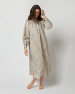 Load image into Gallery viewer, Long-Sleeved Lucy Nightdress in Pale Yellow/Orange/Blue Joanna Louise Liberty Fabric
