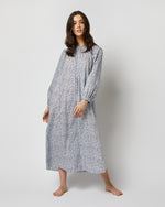 Load image into Gallery viewer, Long-Sleeved Lucy Nightdress in Sky/Red/White Simpson Trust Liberty Fabric
