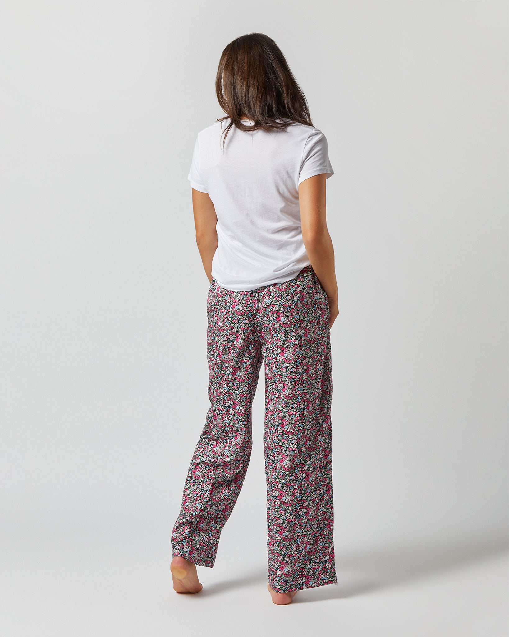 Pajama Pant in Pink/Sky/Green Floral Affair Liberty Fabric