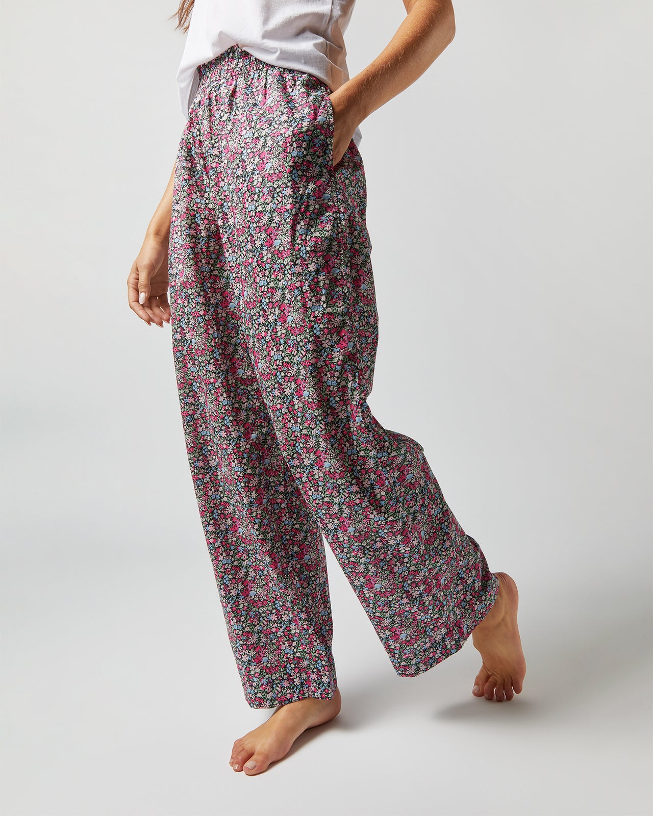 Wusikd Peach Fruit Women Pajama Pants Bottoms Palazzo Pink