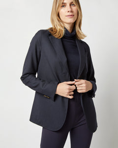 Ghost Blazer in Navy High-Twist