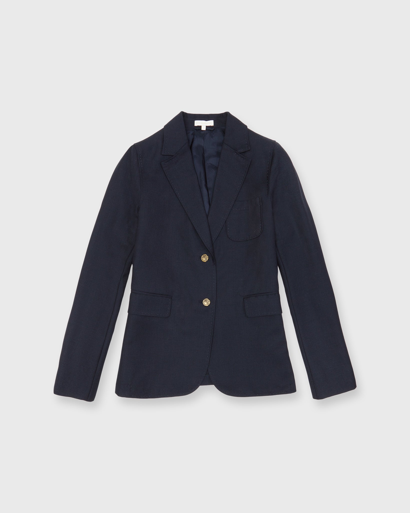 Ghost Blazer in Navy High-Twist