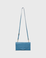 Load image into Gallery viewer, Envelope Crossbody Bag in French Blue Leather
