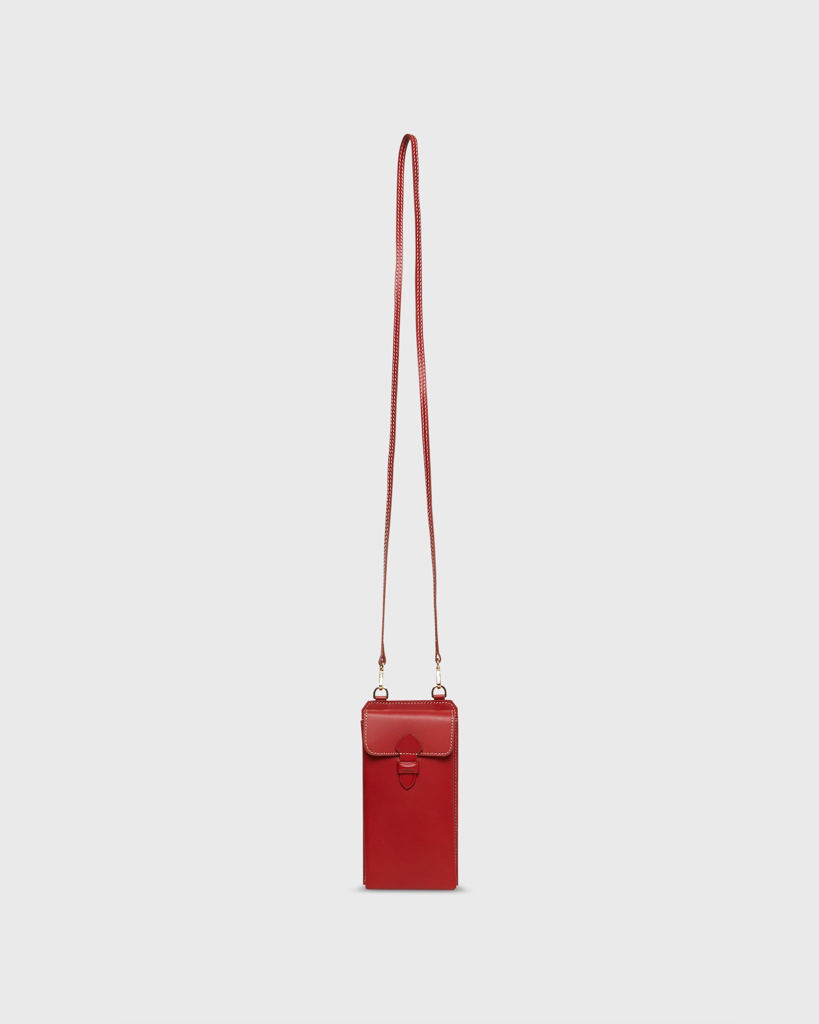 Cell Phone Bag in Red Leather