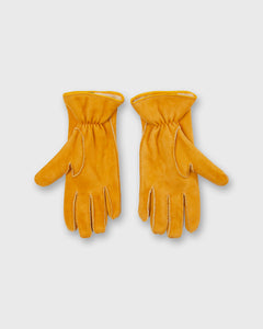 Handmade Sherpa Gloves in Yellow Suede
