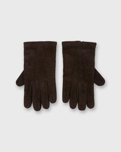 Hand-Stitched Cashmere-Lined Gloves in Dark Brown Carpinchos