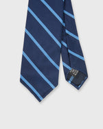 Load image into Gallery viewer, Silk Woven Tie in Navy/Dusty Blue Stripe
