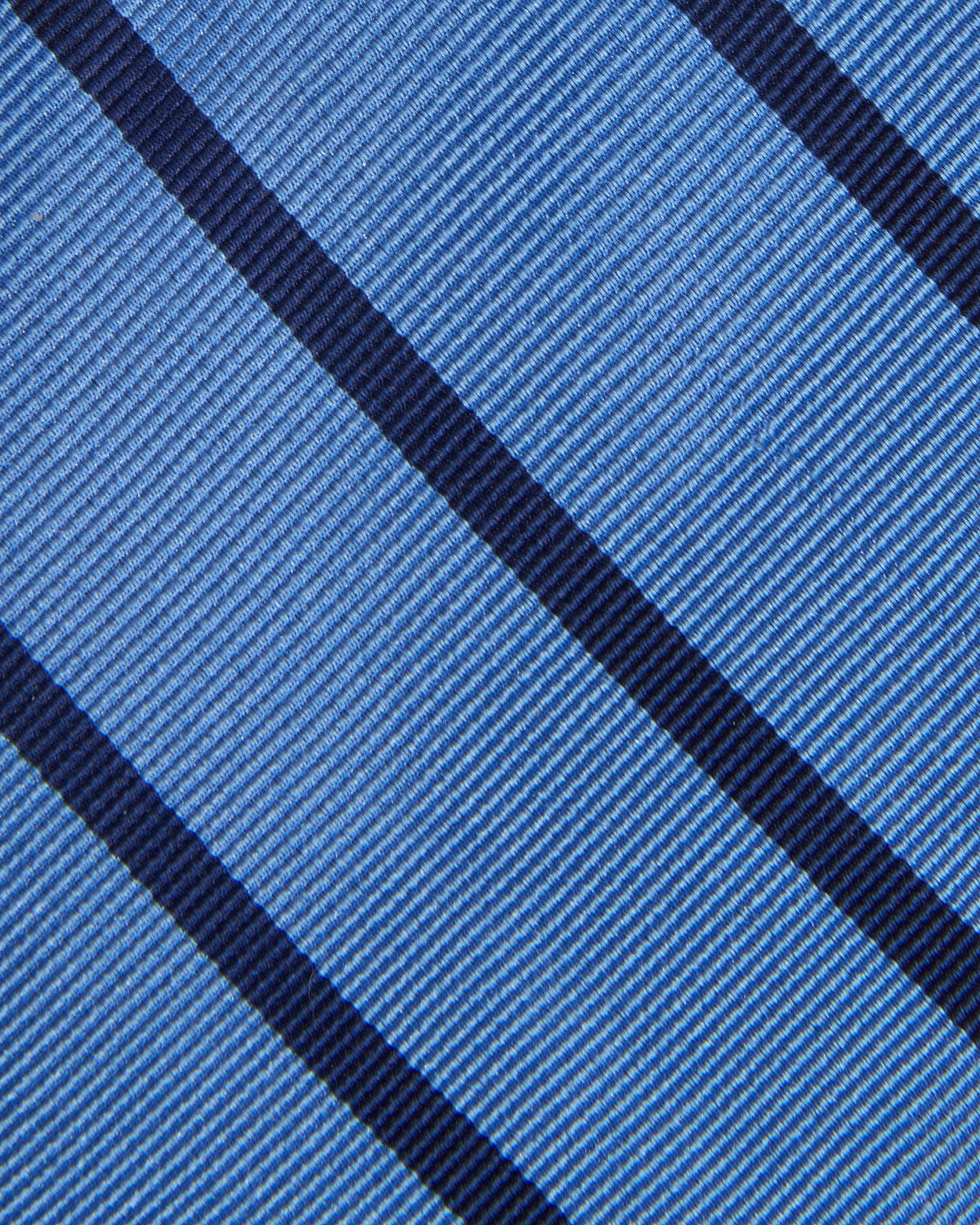 Silk Woven Tie in Dusty Blue/Navy Stripe