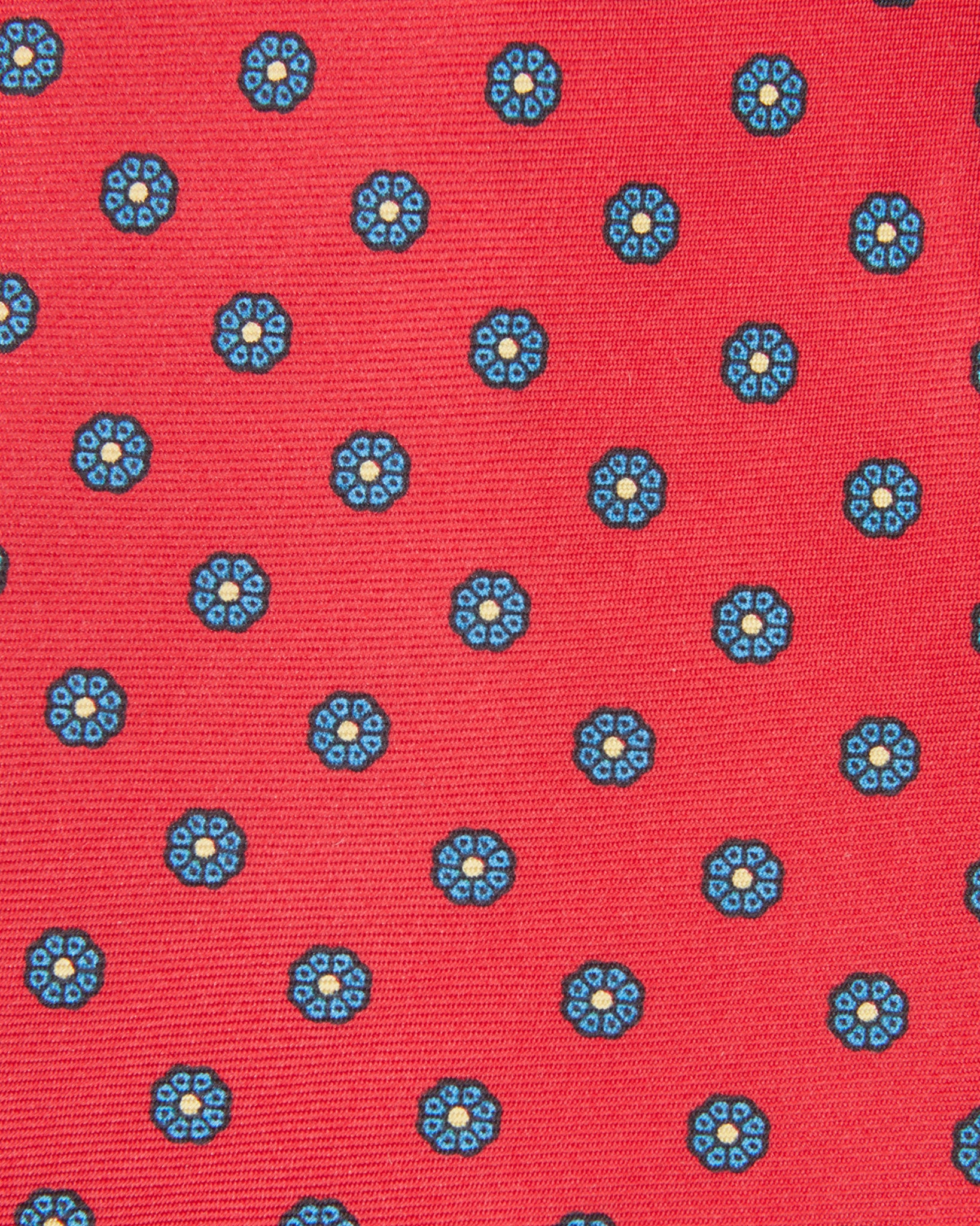 Silk Print Tie in Red/River Flowers