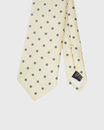 Load image into Gallery viewer, Silk Print Tie in Butter/Blue Circles
