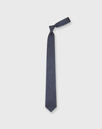 Load image into Gallery viewer, Silk Print Tie in Navy/Yellow Pin Dot
