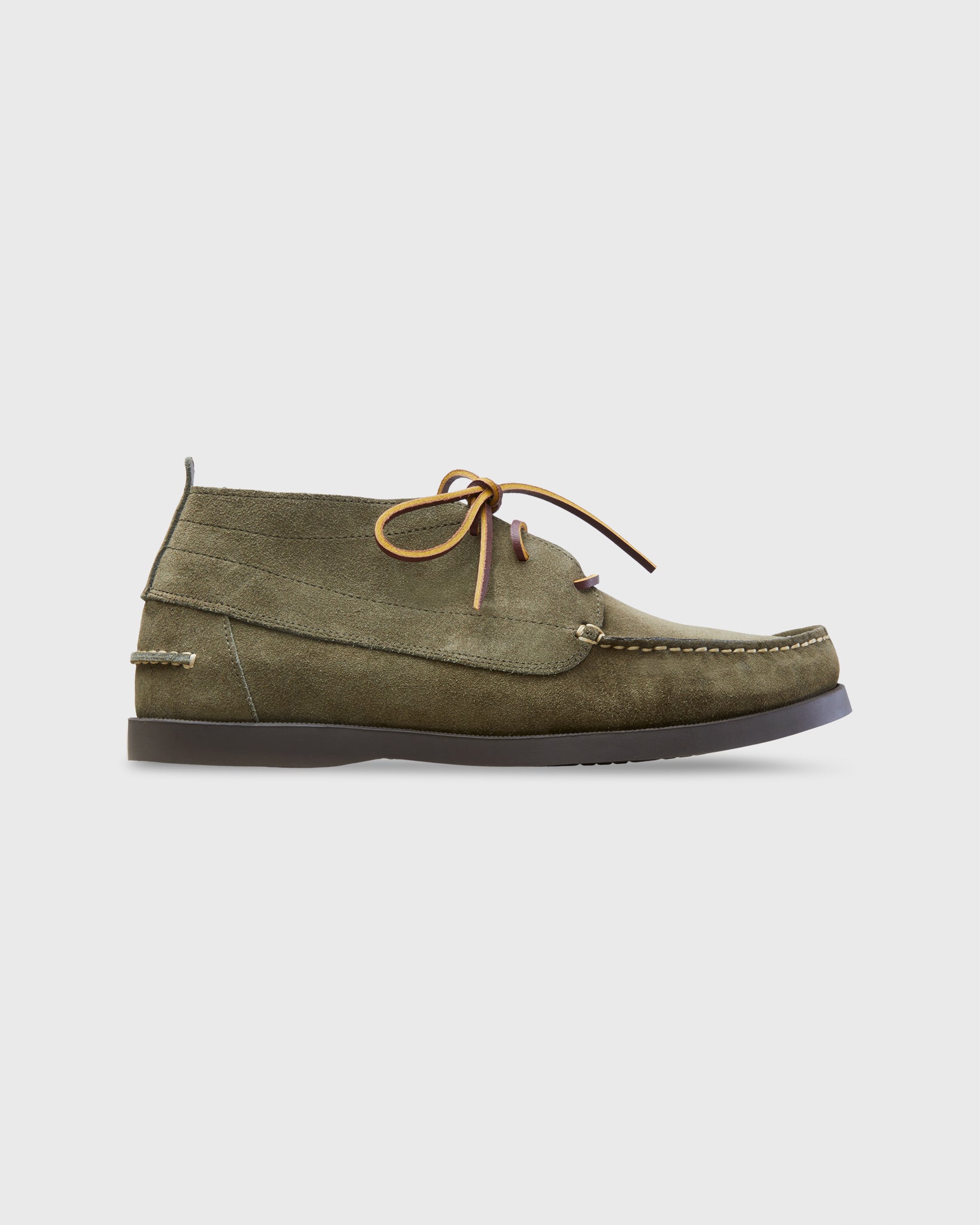 Chukka Camp Moccasin in Olive Suede