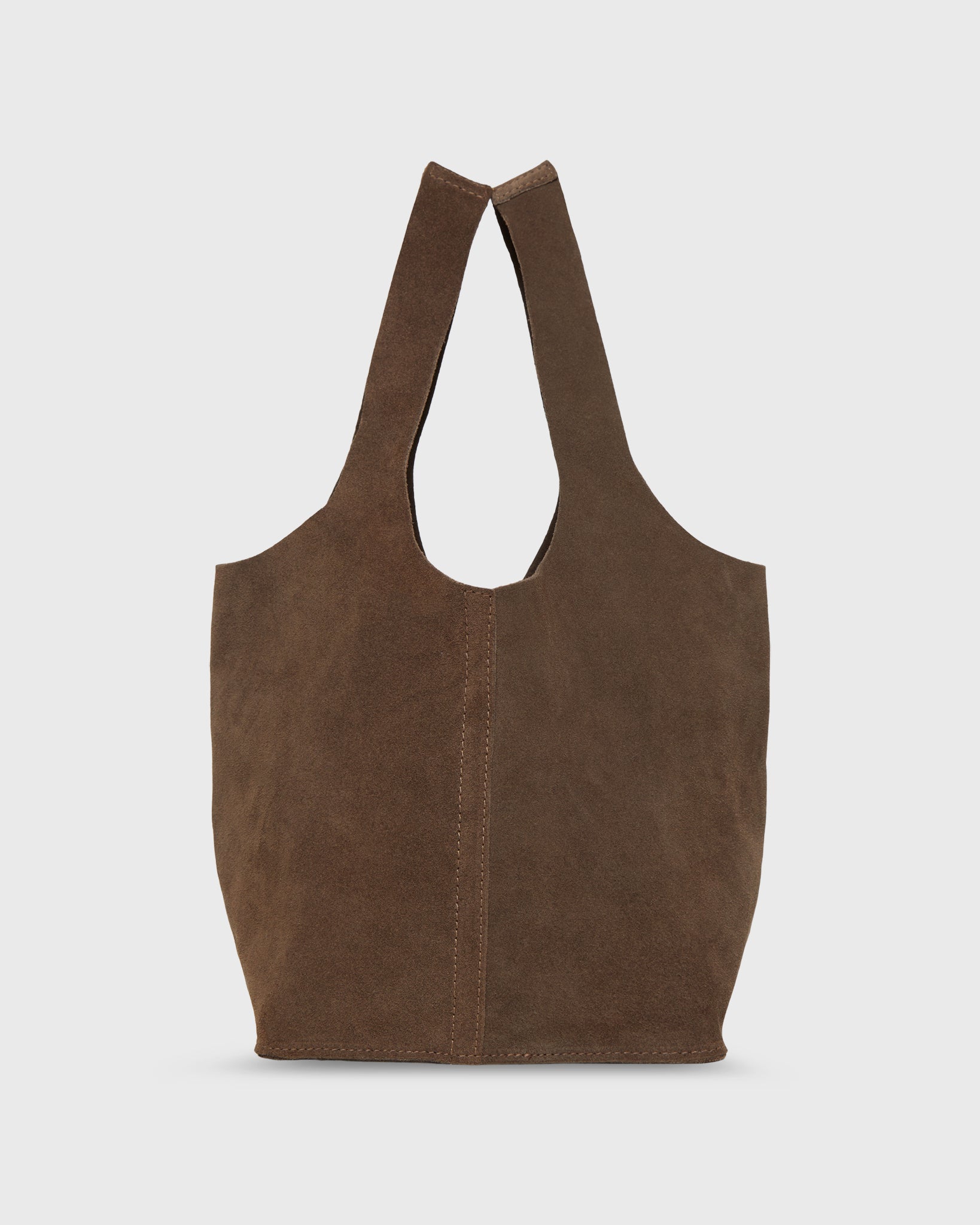 Paola Bucket Bag in Chocolate Suede