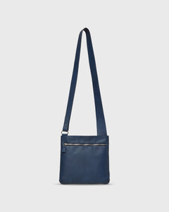 Crossbody Pouch in Space Blue Leather