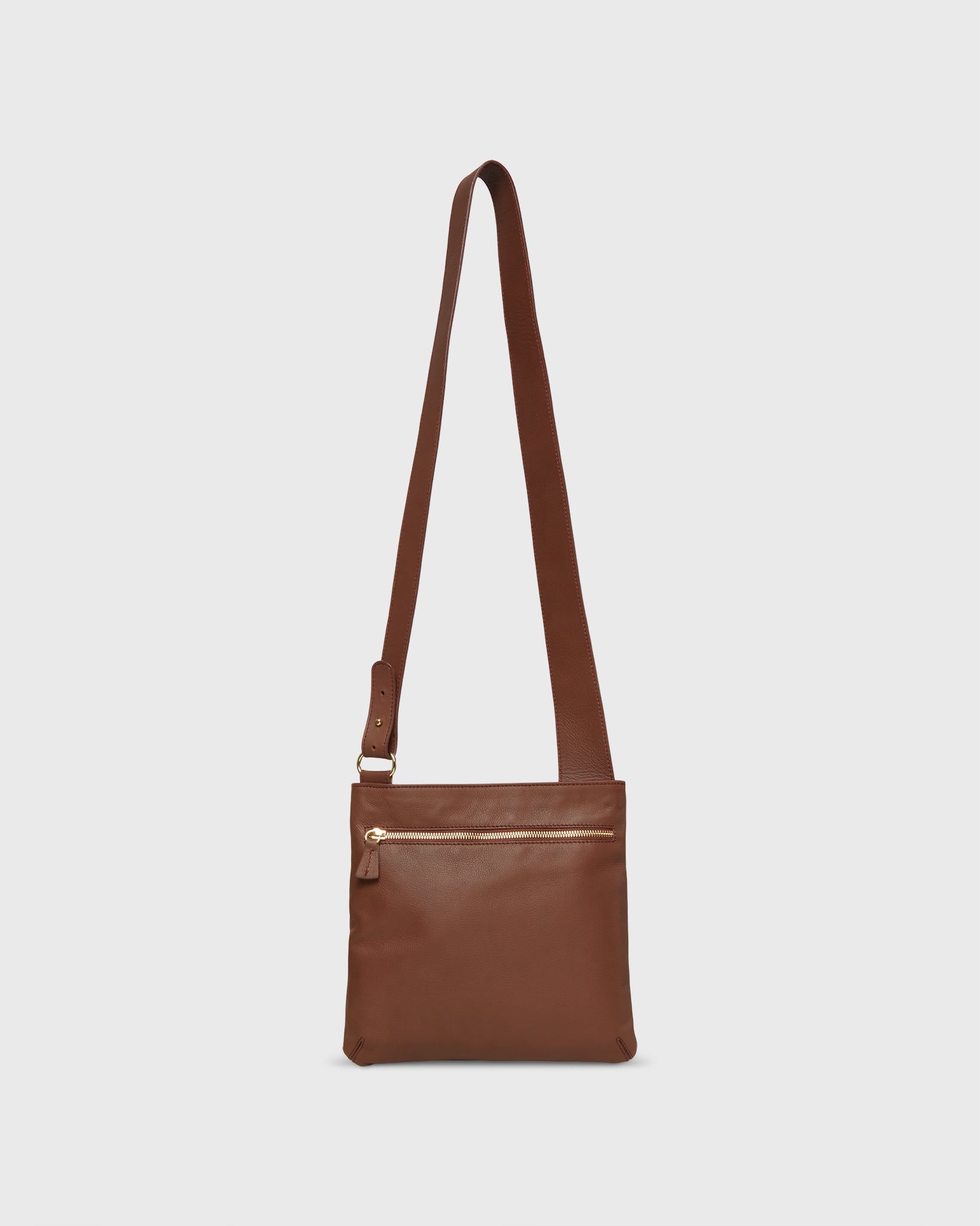 Crossbody Pouch in Brown Leather
