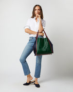 Load image into Gallery viewer, Cita Tote in Hunter/Bordeaux/Navy Pony
