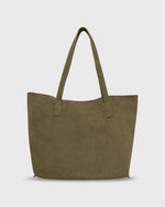 Load image into Gallery viewer, Whipped-Stitch Tote in Olive Suede
