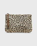 Load image into Gallery viewer, Zip Clutch in White Leopard Printed Pony
