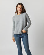 Load image into Gallery viewer, Eli Mid-Gauge Crewneck Sweater in Heather Grey Cashmere
