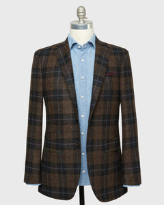 Virgil No. 3 Jacket in Brown/Coal/Blue Plaid Tweed