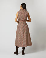 Load image into Gallery viewer, Emilia Top in Red/Brown Check Taffeta
