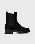 Load image into Gallery viewer, Tall Lug Sole Chelsea Boot in Black Suede
