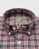 Load image into Gallery viewer, Button-Down Sport Shirt in Hunter/Red/Sky Plaid Poplin
