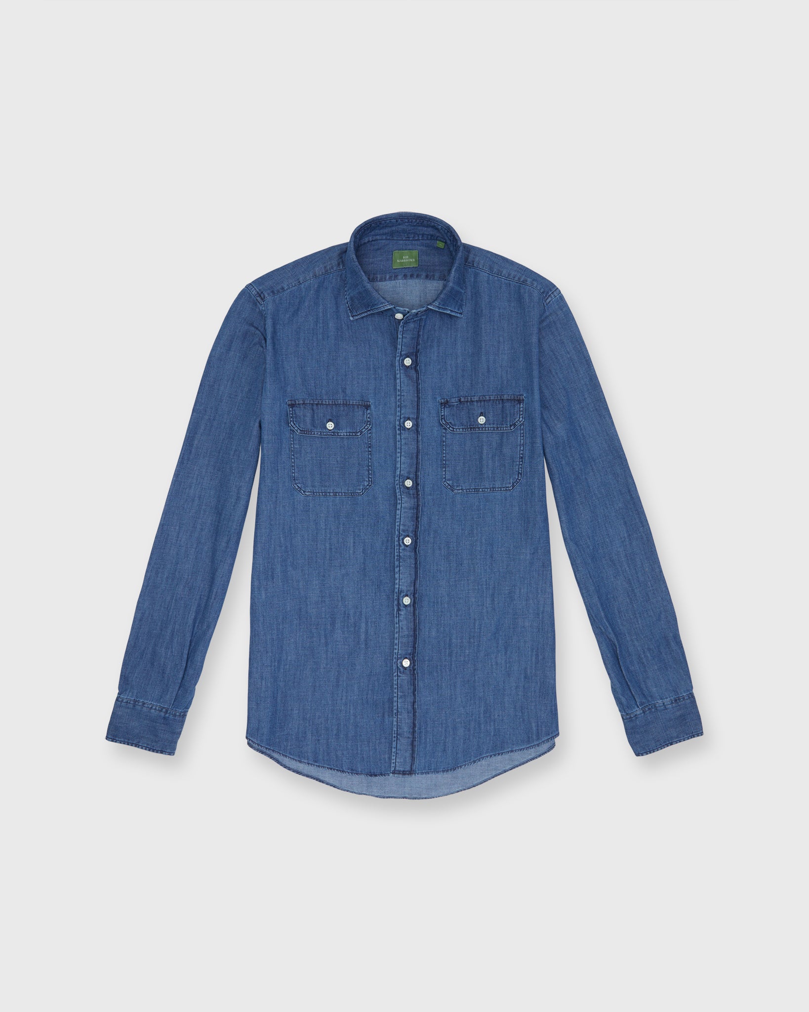 Work Shirt in Medium Wash Indigo Denim