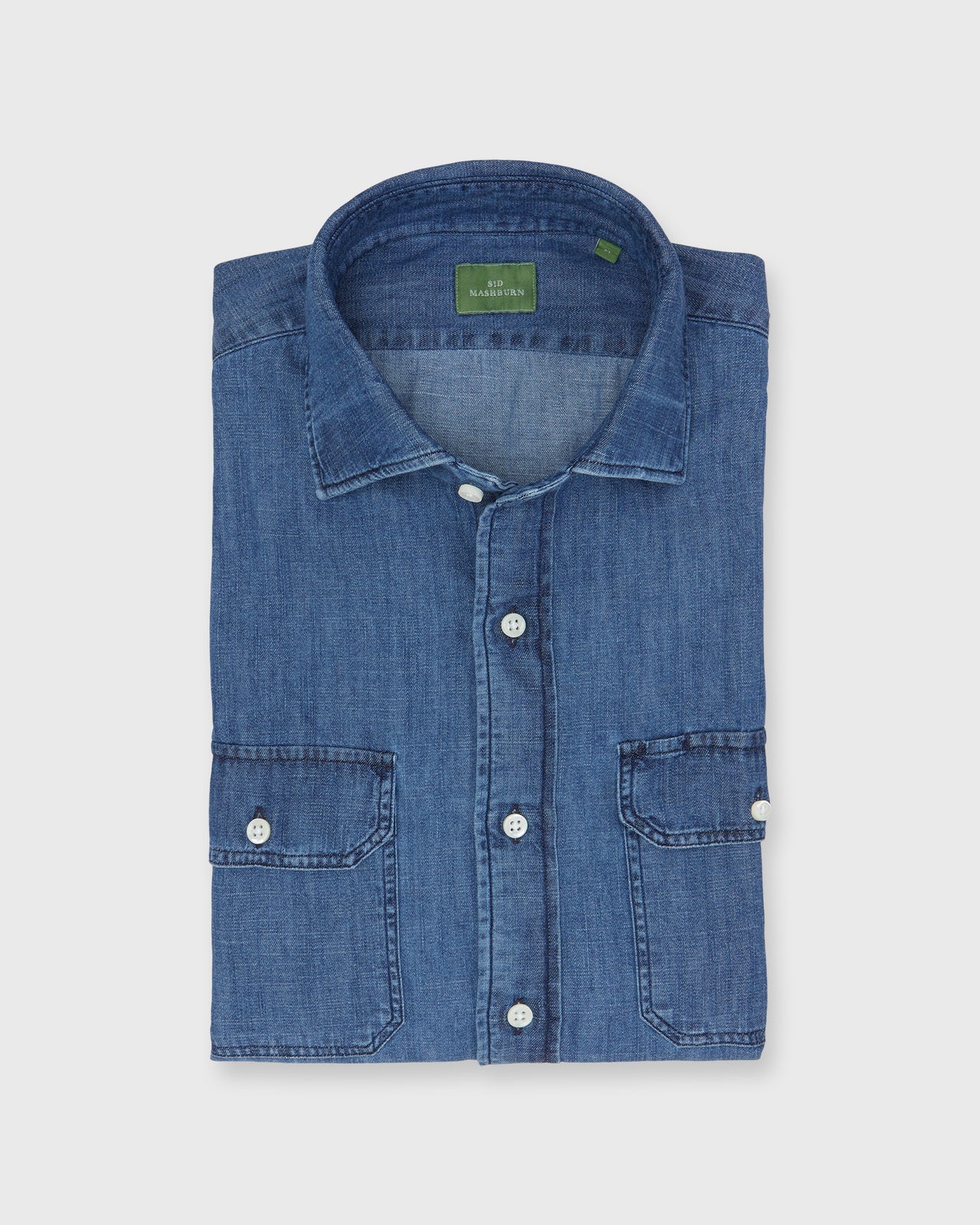 Work Shirt in Medium Wash Indigo Denim