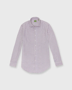 Otto Handmade Sport Shirt in Pink/Lavender/Olive Tattersall Twill