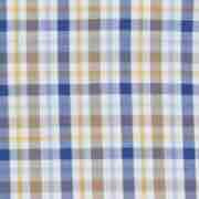 Button-Down Sport Shirt in Blue/Scotch Check Poplin