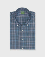 Load image into Gallery viewer, Button-Down Sport Shirt in Hunter/Sky/Brown Check Poplin
