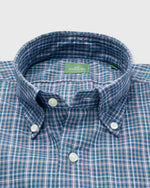 Load image into Gallery viewer, Button-Down Sport Shirt in Hunter/Sky/Brown Check Poplin
