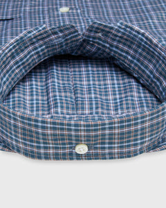 Button-Down Sport Shirt in Hunter/Sky/Brown Check Poplin