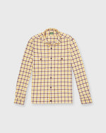 Load image into Gallery viewer, Band-Hem Work Shirt in Bone/Yellow/Brown Tattersall Brushed Twill
