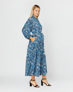 Load image into Gallery viewer, Isla Shirtdress in Blue Multi Felda Liberty Fabric Silk
