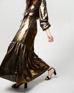 Load image into Gallery viewer, Aba Maxi Dress in Gold Lamé
